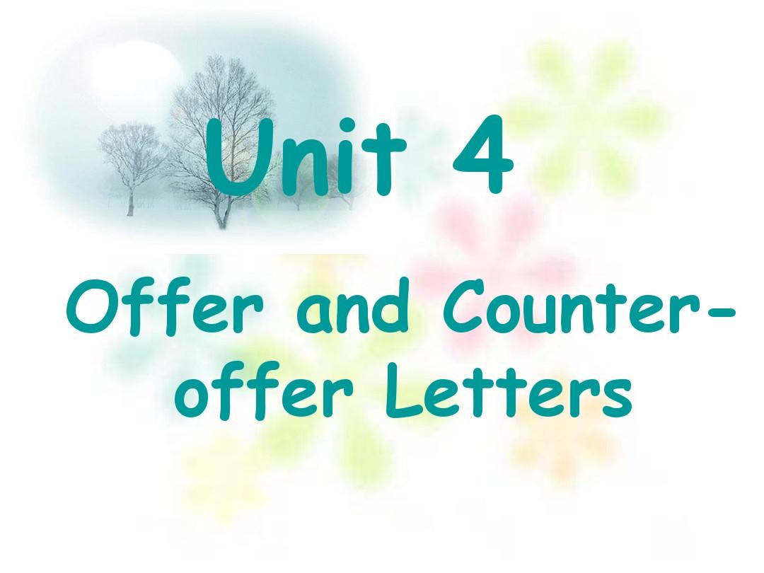 unit 4 offer and counter-offersPPT